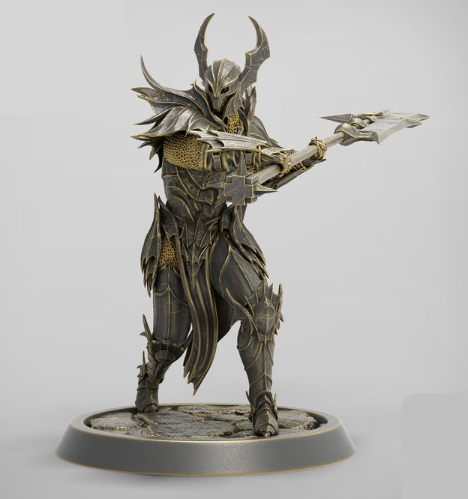 Printed Miniature - Bloodknight Halberd Swing