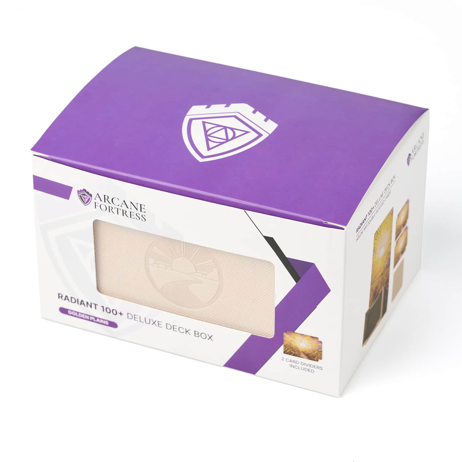 Arcane Fortress - Radiant 100+ Deluxe Deck Vault - WHITE- Golden Plains