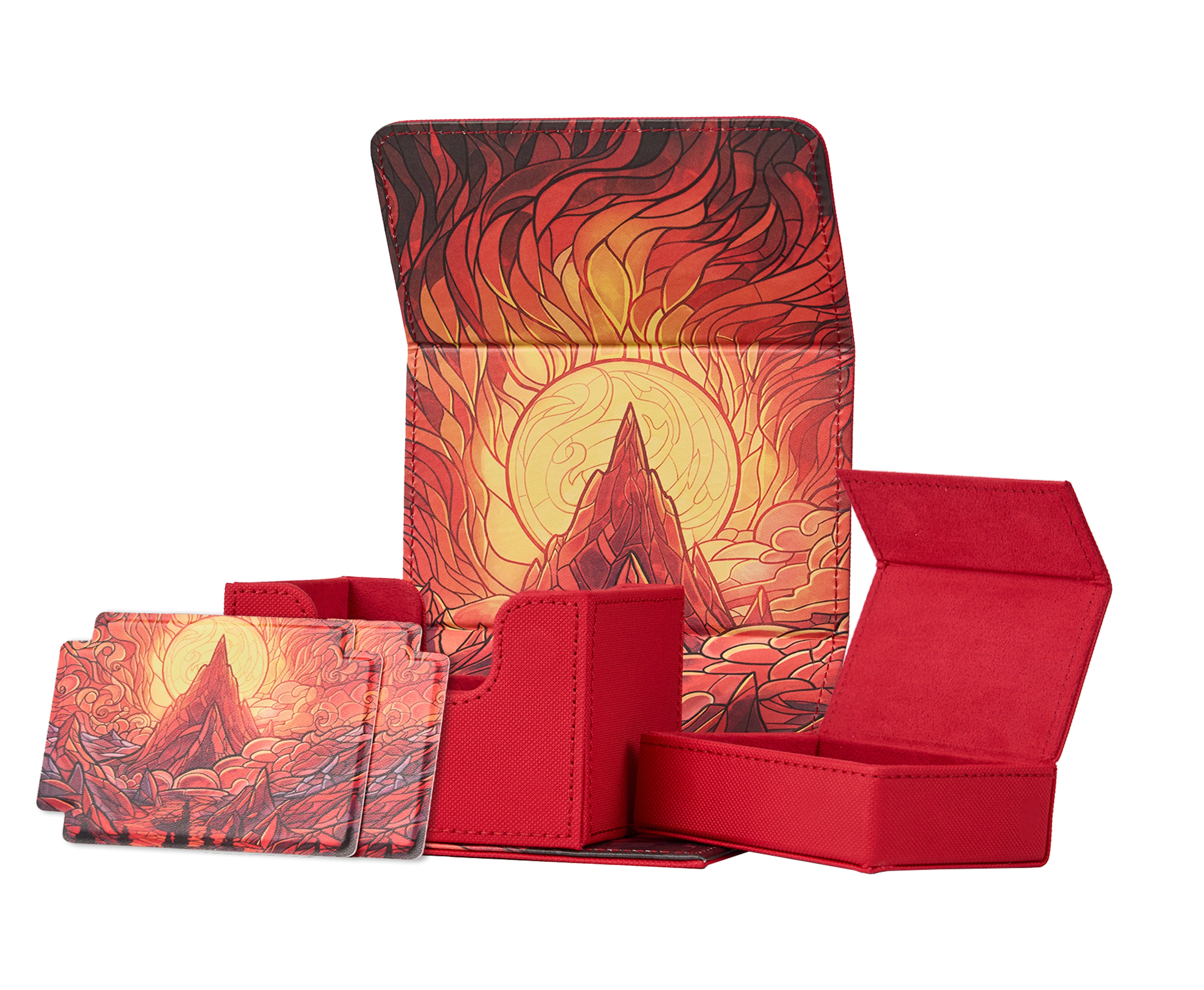 Arcane Fortress - Radiant 100+ Deluxe Deck Vault -RED-Burning Mountain