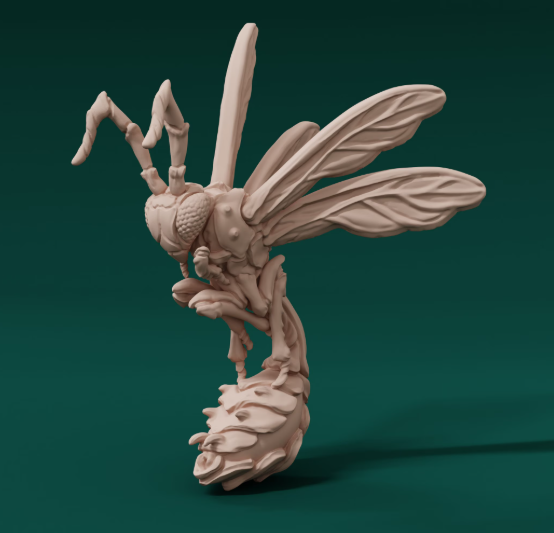 Printed Miniature - Fire Wasp