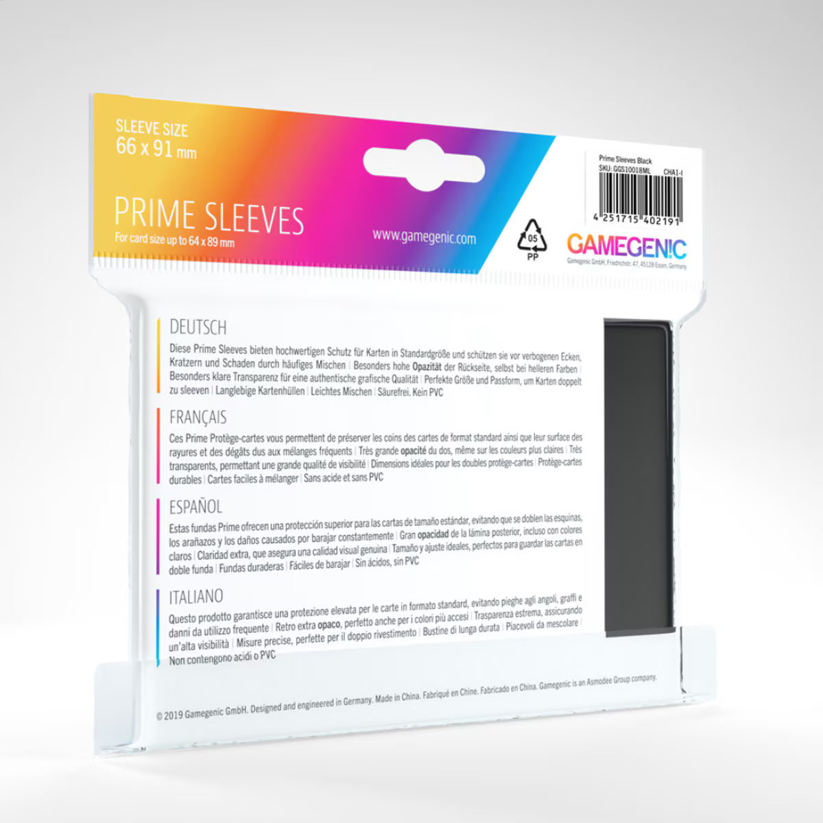 GameGenic - Prime Sleeves: Black (100)