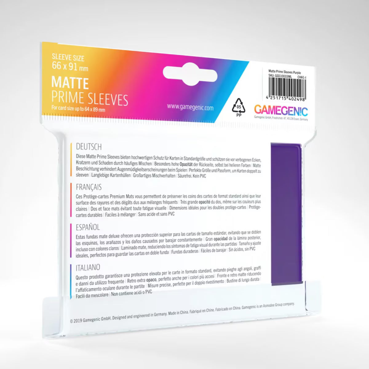 GameGenic - Matte Prime Sleeves: Purple (100)