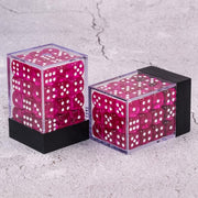 Dice - 12mm D6 Transparent Rose red PiPs Dice