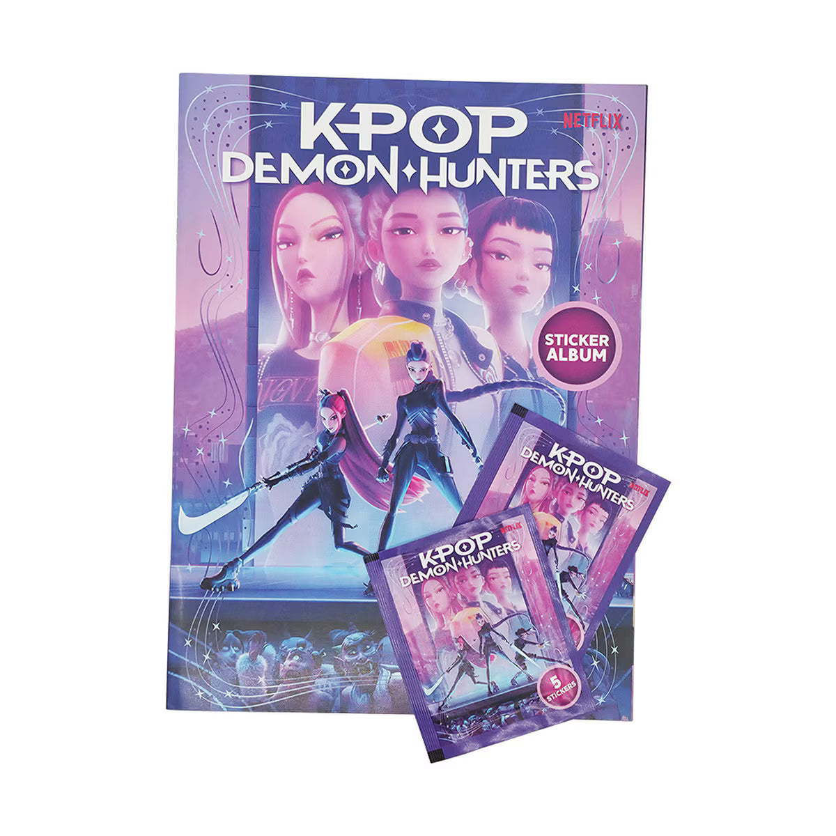 Kpop Demon Hunters Sticker Album + 2 Sticker Packs