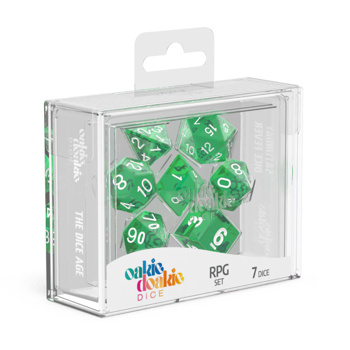 oakie doakie DICE RPG Set Translucent: Green