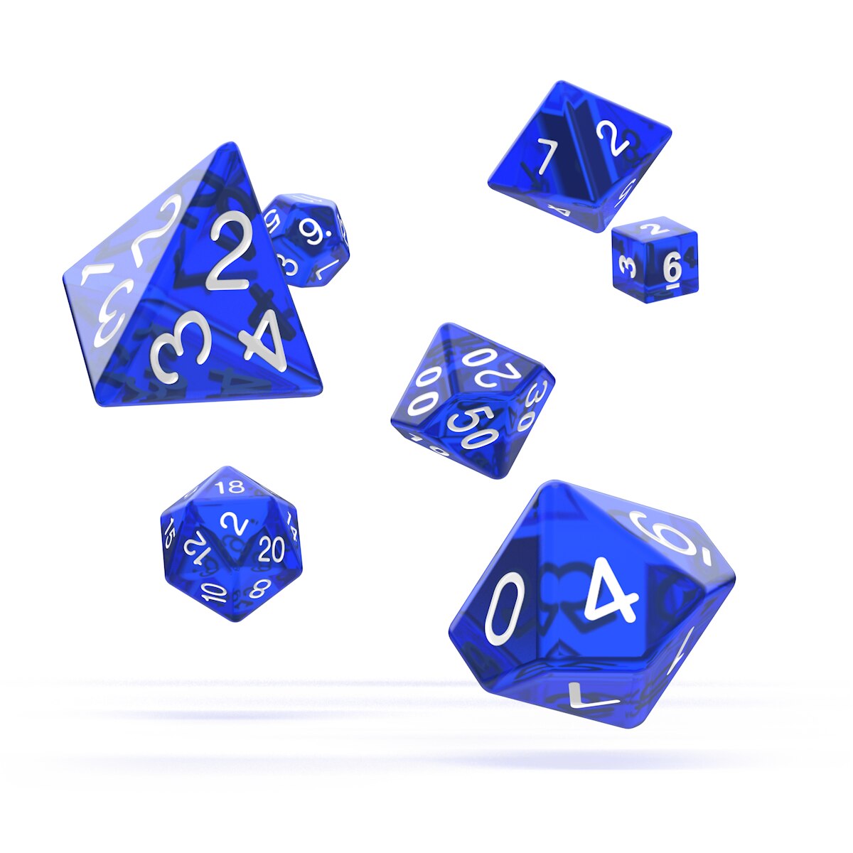 oakie doakie DICE RPG Set Translucent Blue (7) - WZRD TCG