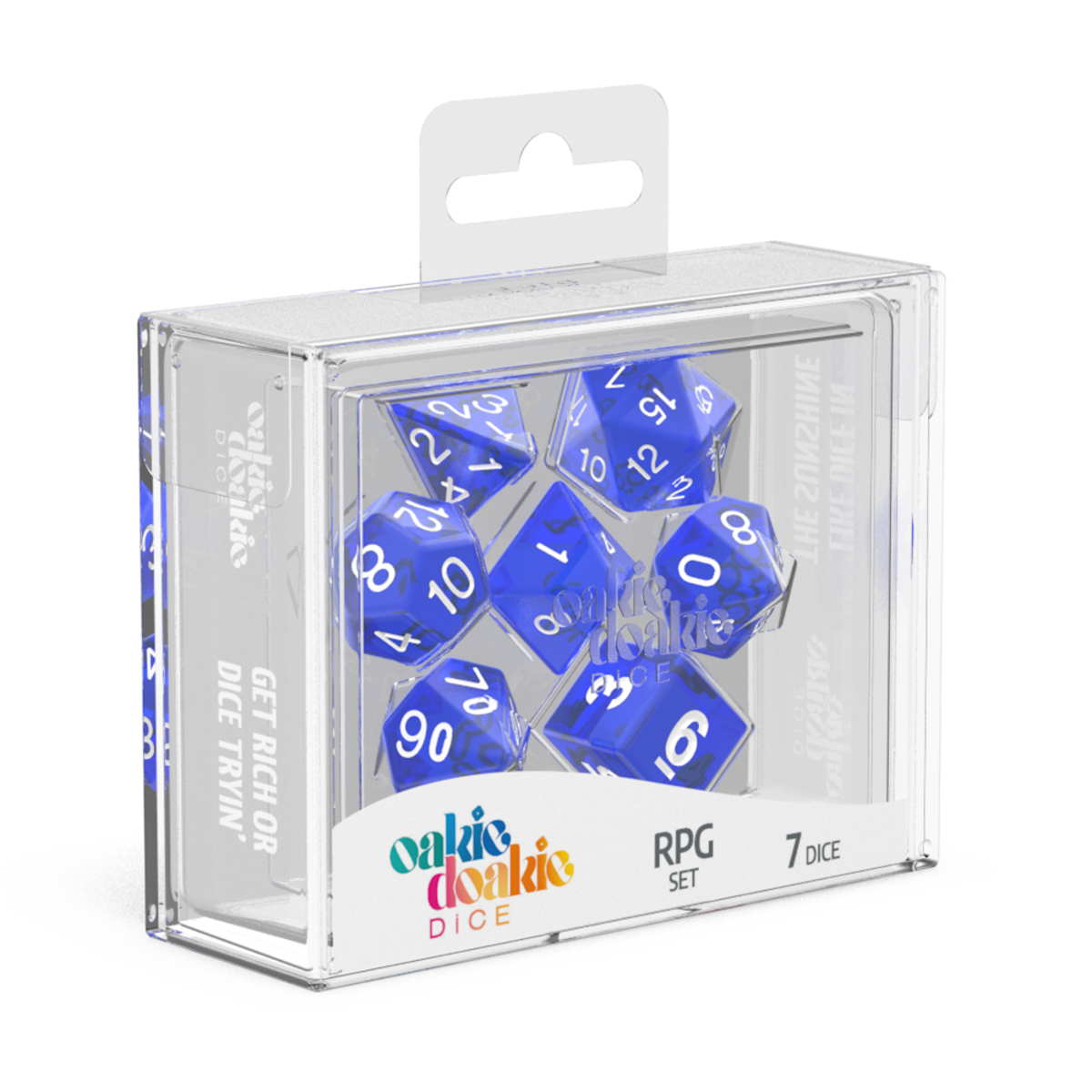 oakie doakie DICE RPG Set Translucent Blue (7) - WZRD TCG