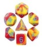 Dice - (Red+Yellow) Blue font Blend color dice