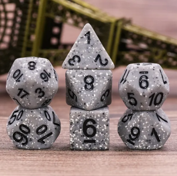Grey Granite Dice Set