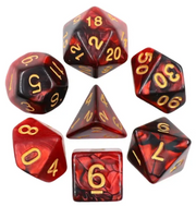 Black + Pearl Red Blend Dice Set