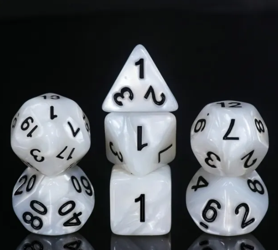 White Pearl Dice Set