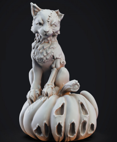 Printed Miniature - Stitches the Zombie Cat
