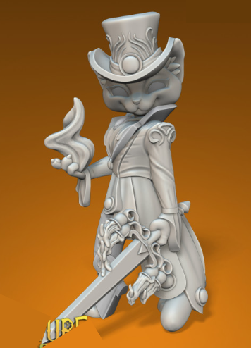 Printed Miniature - Strygur Sorcerer Cat Female