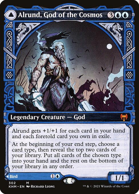 Alrund, God of the Cosmos // Hakka, Whispering Raven front