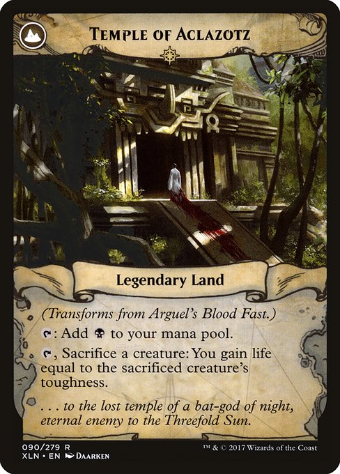 Arguel's Blood Fast // Temple of Aclazotz (Back)