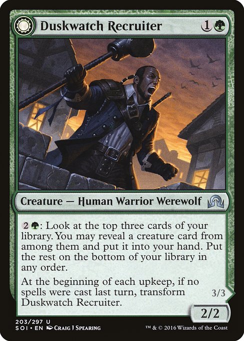Duskwatch Recruiter // Krallenhorde Howler (Shadows over Innistrad 203) - WZRD TCG