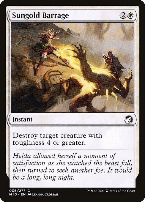 Sungold Barrage front
