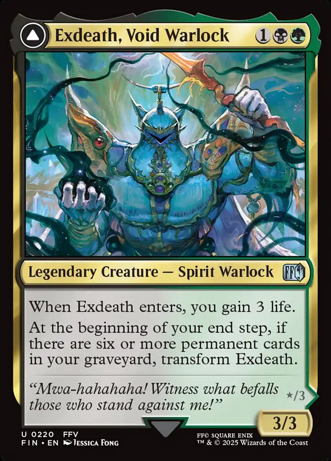 Exdeath, Void Warlock // Neo Exdeath, Dimension's End (DFC) (FIN) 220 - WZRD TCG