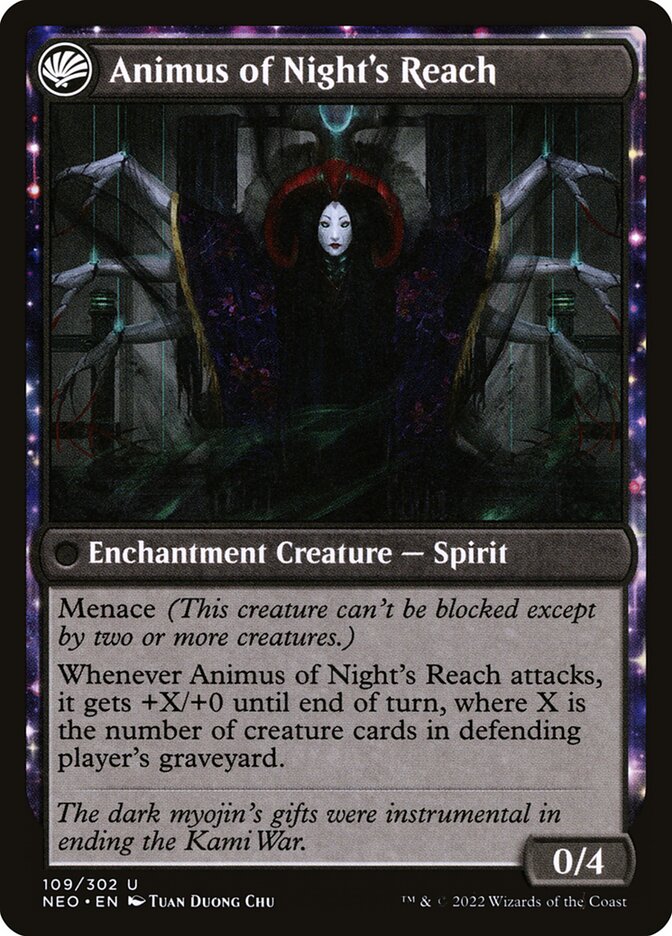 The Long Reach of Night // Animus of Night's Reach (NEO) 109 - WZRD TCG